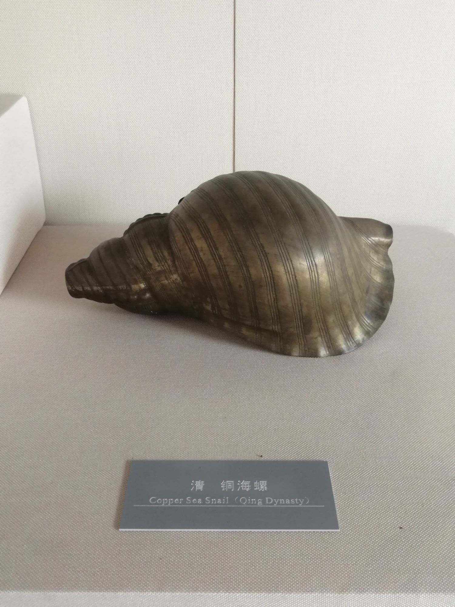 沈阳故宫展出的铜海螺。