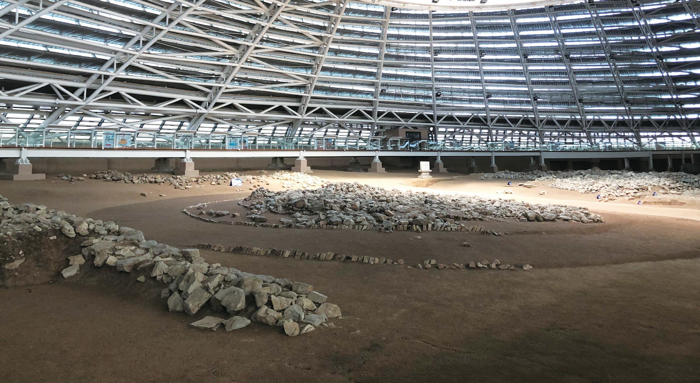 牛河梁遗址第二地点保护展馆内部。(来源:朝阳市委宣传部)