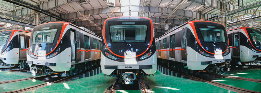 整装待发的采用中国标准制造的B型地铁列车。